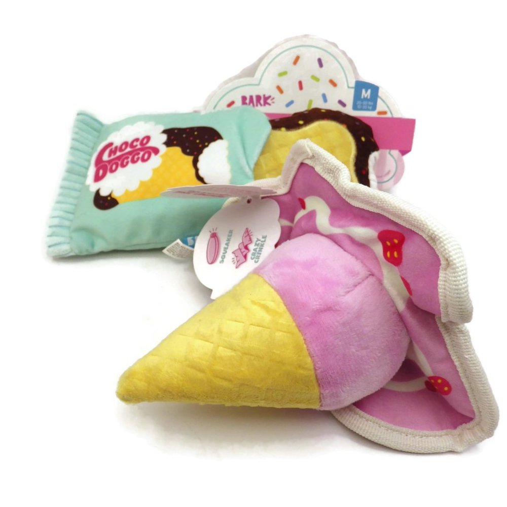 2 Bark Box Plush Toys/ Sloberry Cone/ Choco Doggo